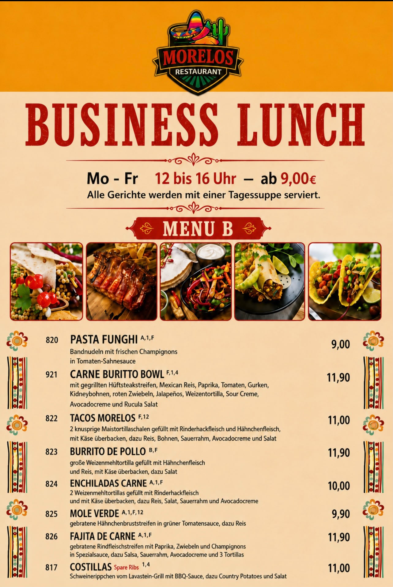 Wöchentlicher mexikanischer Business Lunch im Morelos Restaurant Berlin Pankow