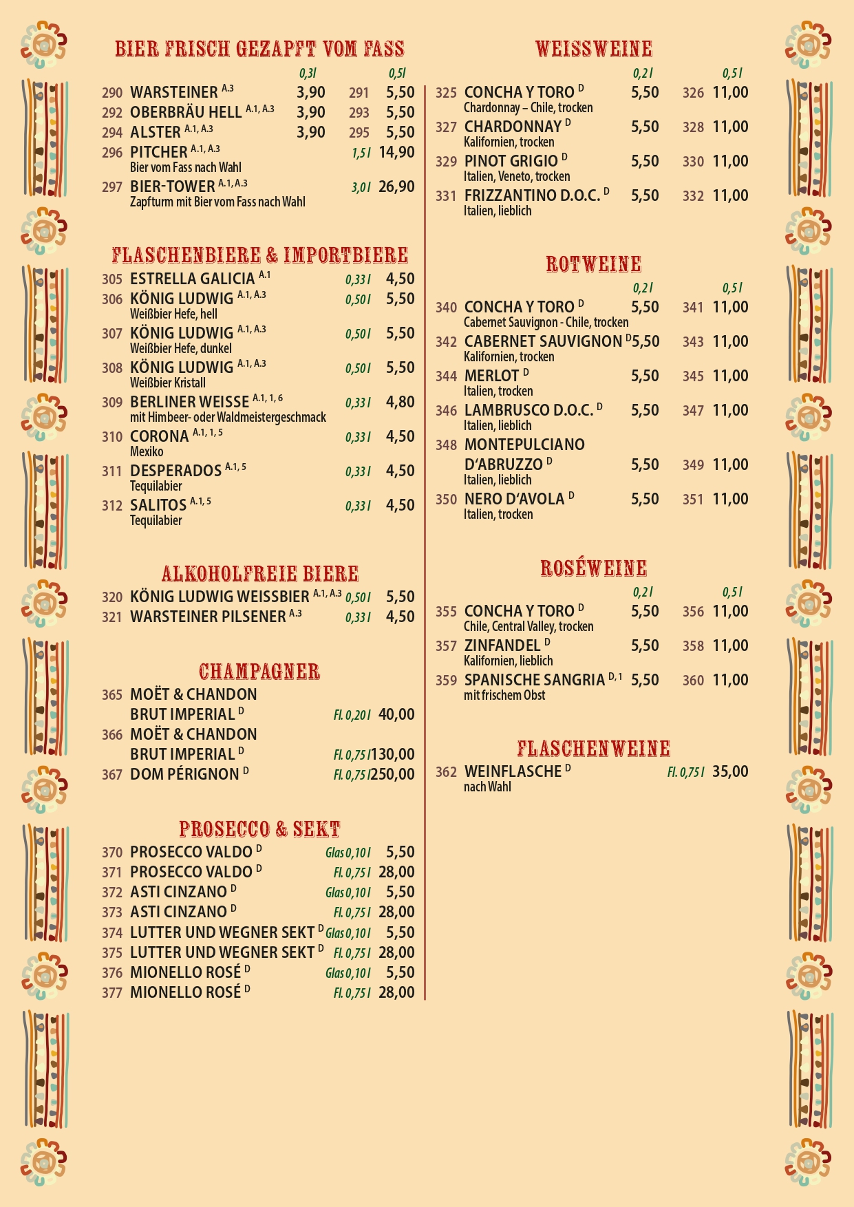 Die offizielle Speisekarte des Morelos Restaurant Berlin mit authentischen mexikanischen Gerichten